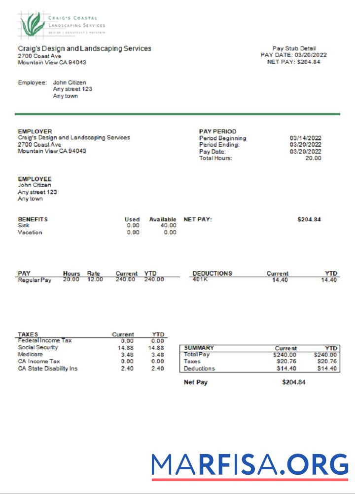 Realistic USA California design & landscaping services company example